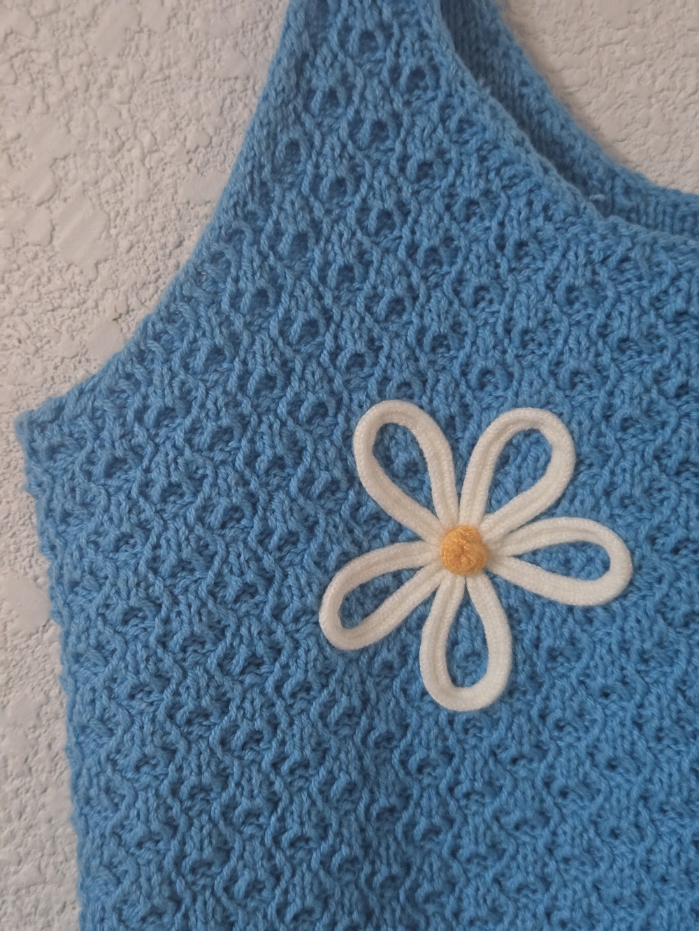 Blue Daisy Knit Crop Top & Skirt Set - Picture 5 of 10